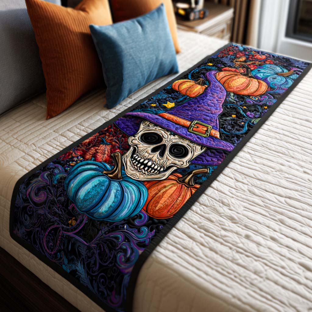 Eerie Night Quilted Bed Runner Bed Decorations Halloween Gift Ideas