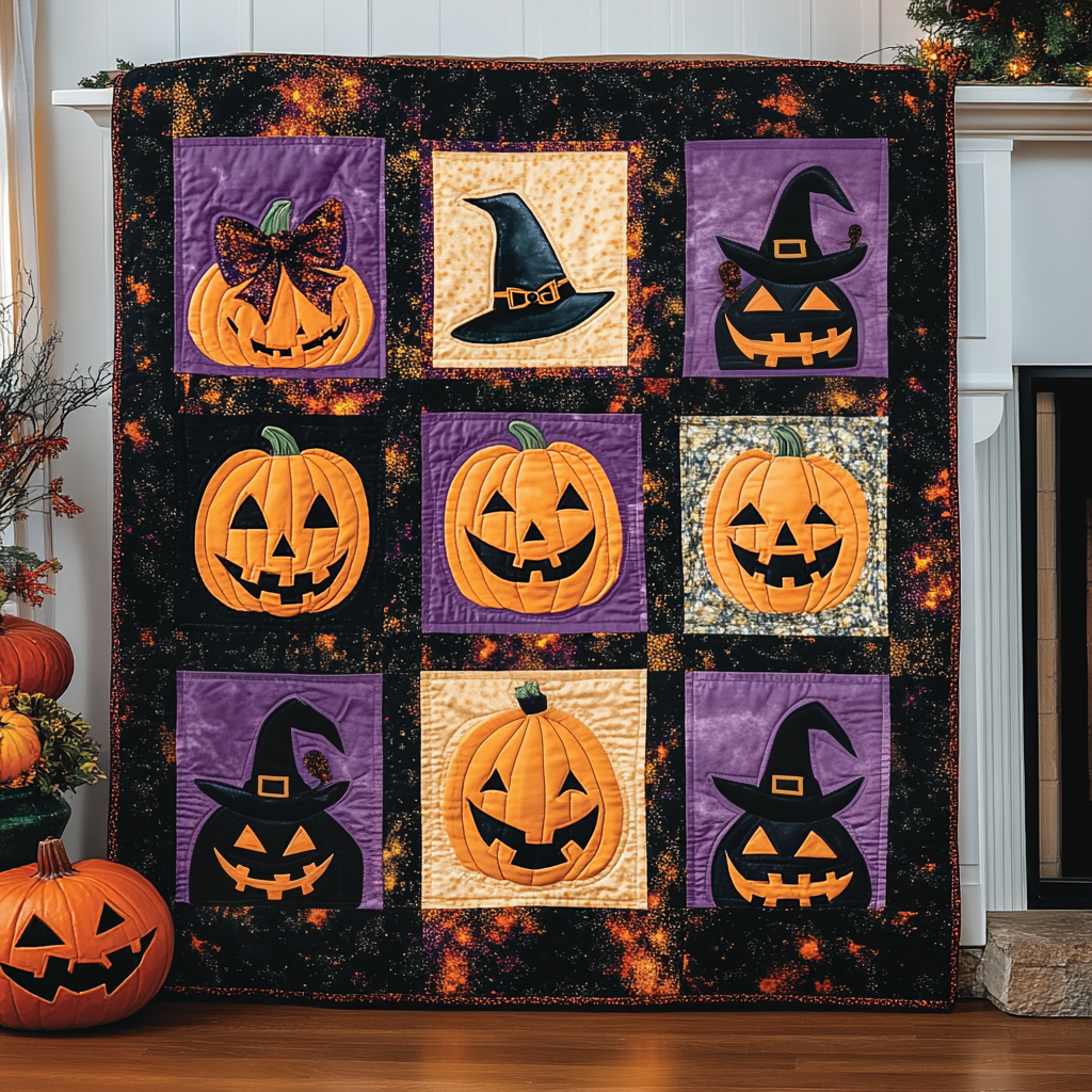 Eerie Night Quilted Blanket Halloween Gifts For Adults