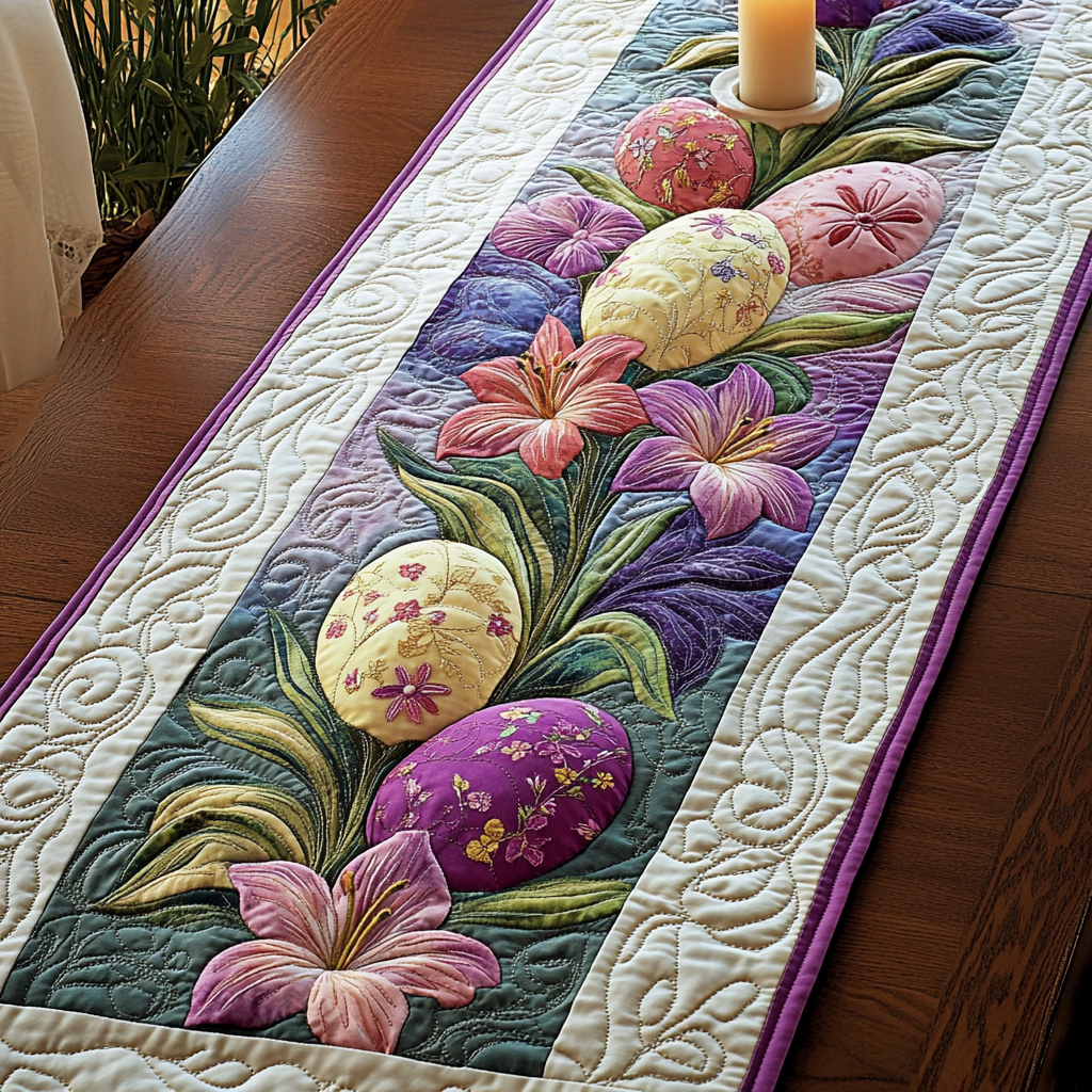 Egg Bloom Quilted Table Runner Easter Table Ideas Gift Ideas For Mom