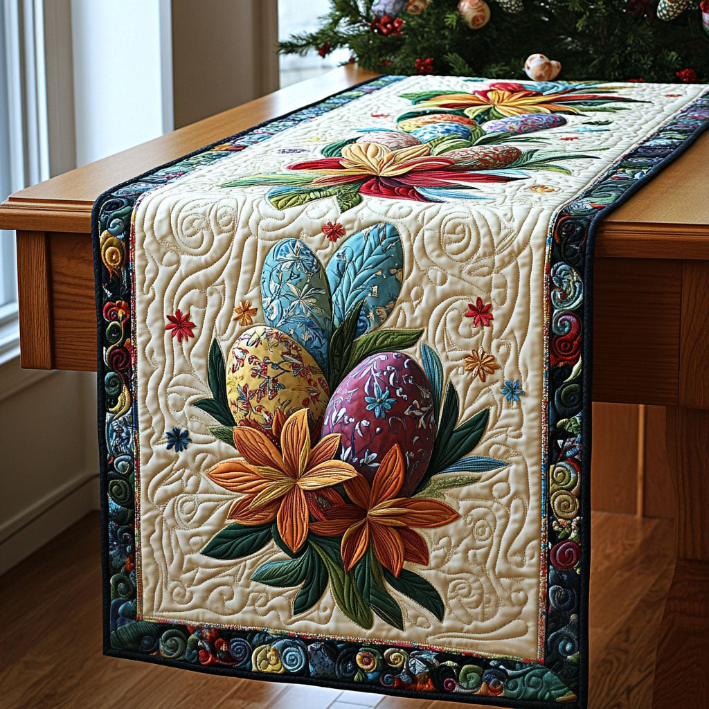 Egg-cellent Blooms Quilted Table Runner Easter Table Decor Ideas Great Family Gifts