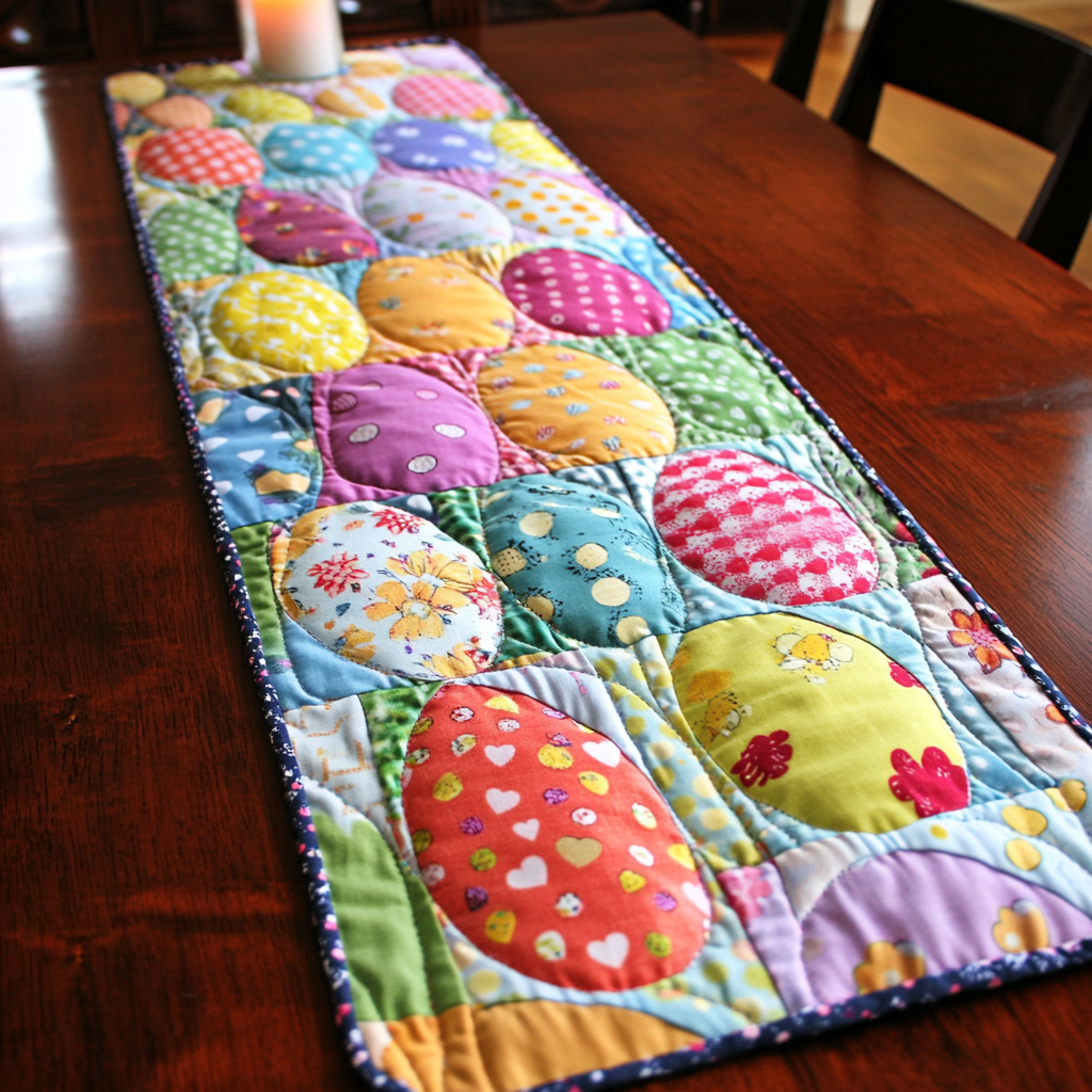 Egg Elegance Quilted Table Runner Easter Dining Table Decor Great Family Gifts