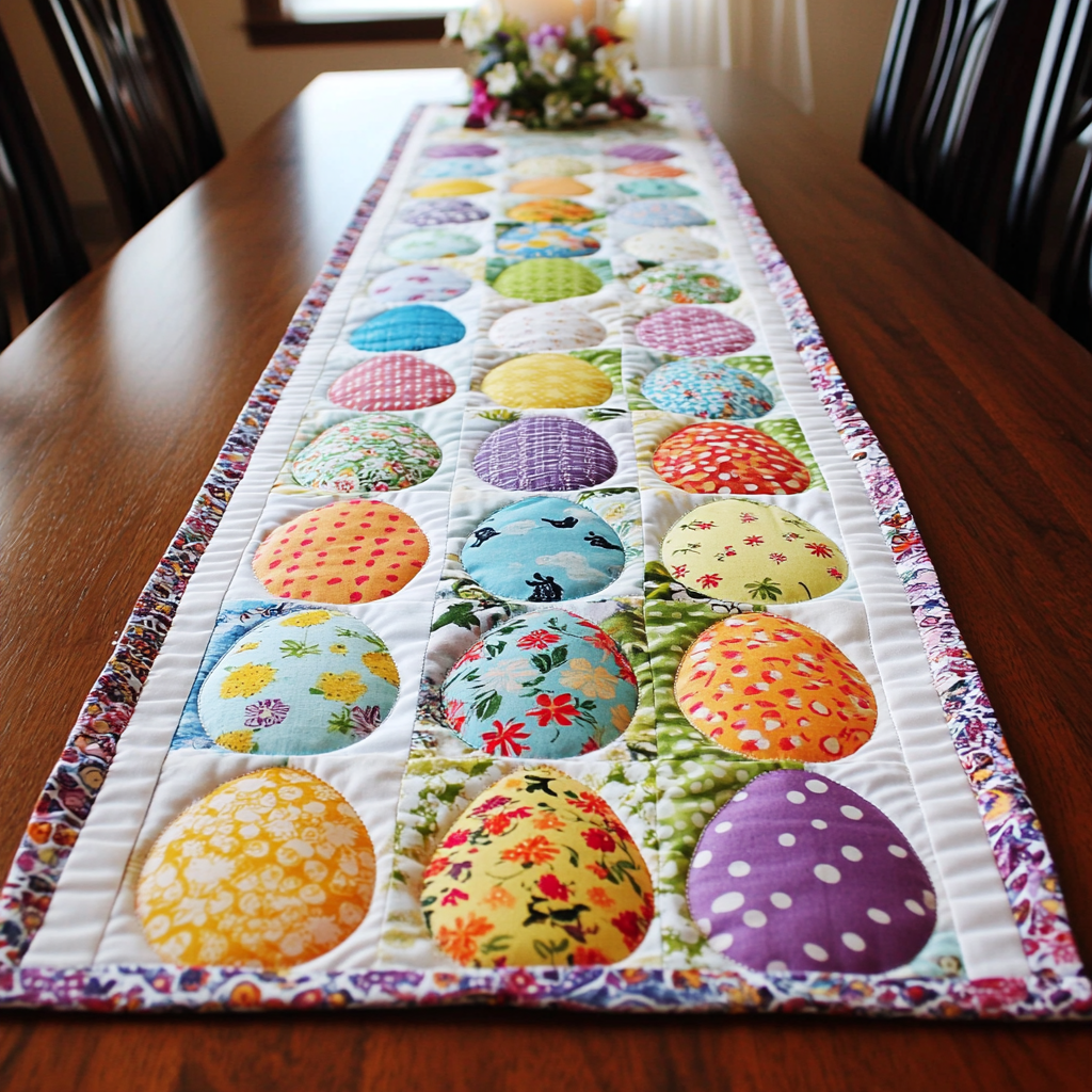 Egg Tapestry Quilted Table Runner He Is Risen Table Decor Birthday Gifts For Friends