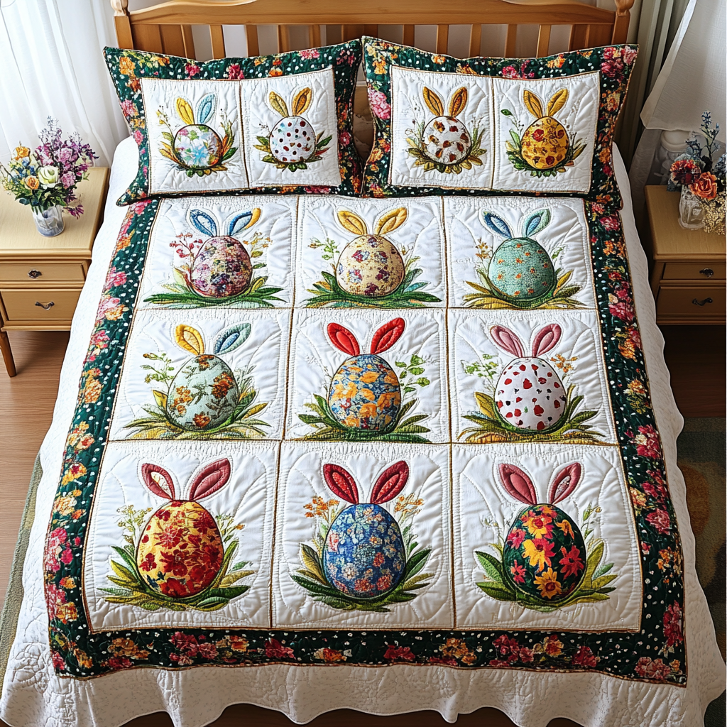 Eggstra Magic Quilted Bedding Set Bedroom Decor Ideas Modern Easter Decor