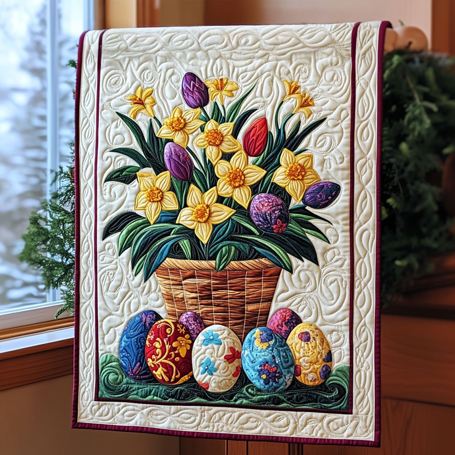 Eggstra Special Easter Quilted Table Runner Bunny Table Decor Best Friend Presents