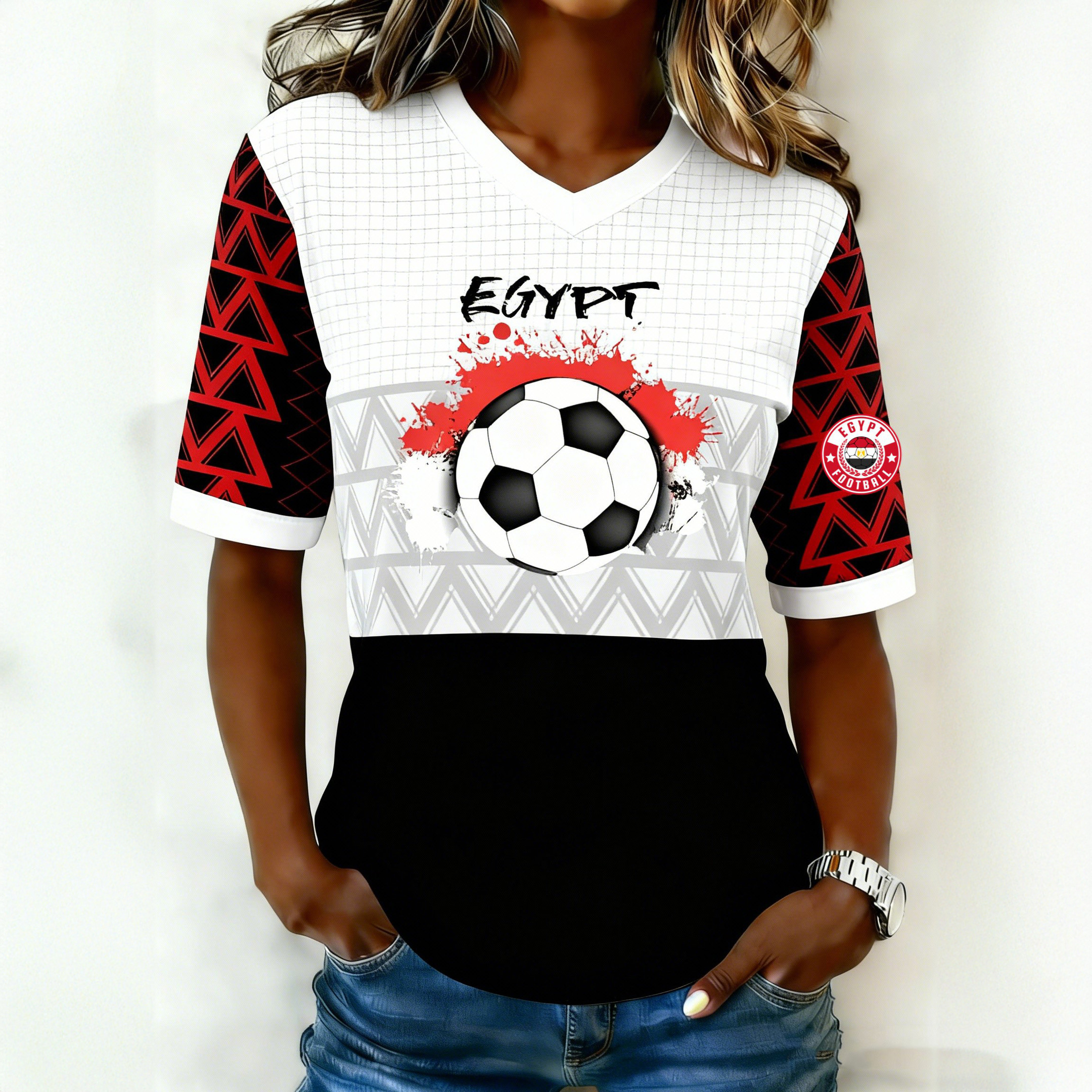 Egypt FIFA Club World Cup Bracket V-Neck Shirt Game Day Shirt Soccer Lover Gift For Mother's Day