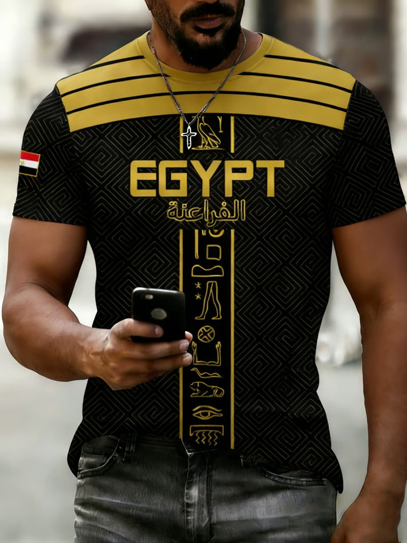 Egypt Pharaohs World Cup 2026 T-Shirt Hieroglyphic Ancient Soccer Fan Gear Apparel Gift For Men