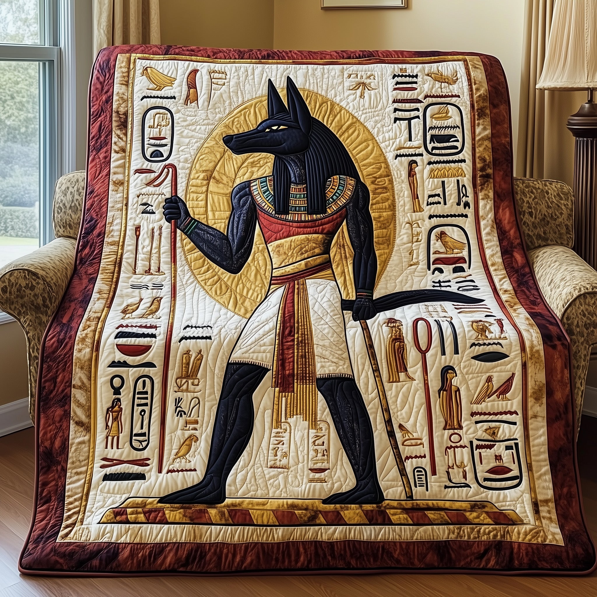 Egyptian Quilted Blanket Couch Throw BlanketFamily Christmas Stockings