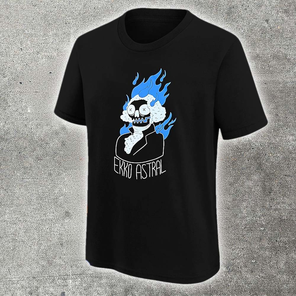 Ekko Astral Flaming Skull Tour T-Shirt Indie Rock Band Concert Merch Music Lover Best Gift For Friends