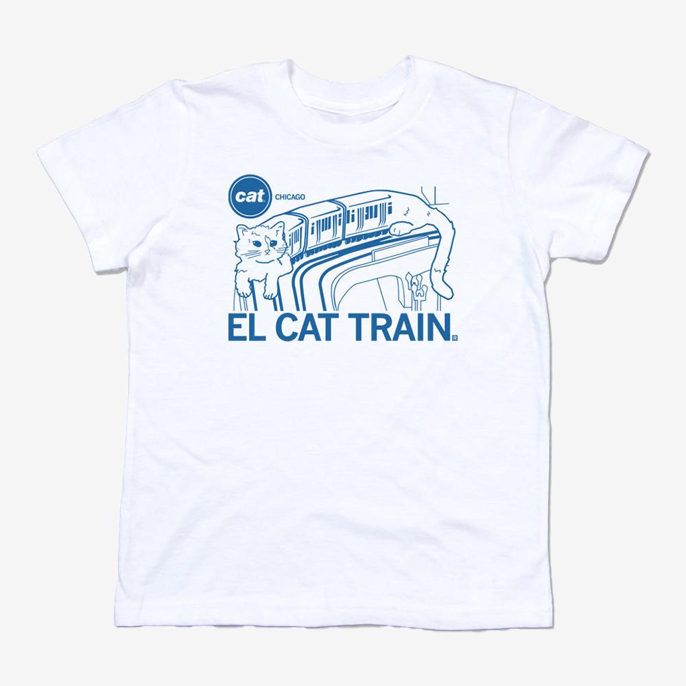 El Cat Train Chicago T-Shirt Raygun Apparel Good Gifts For Cat Enthusiasts