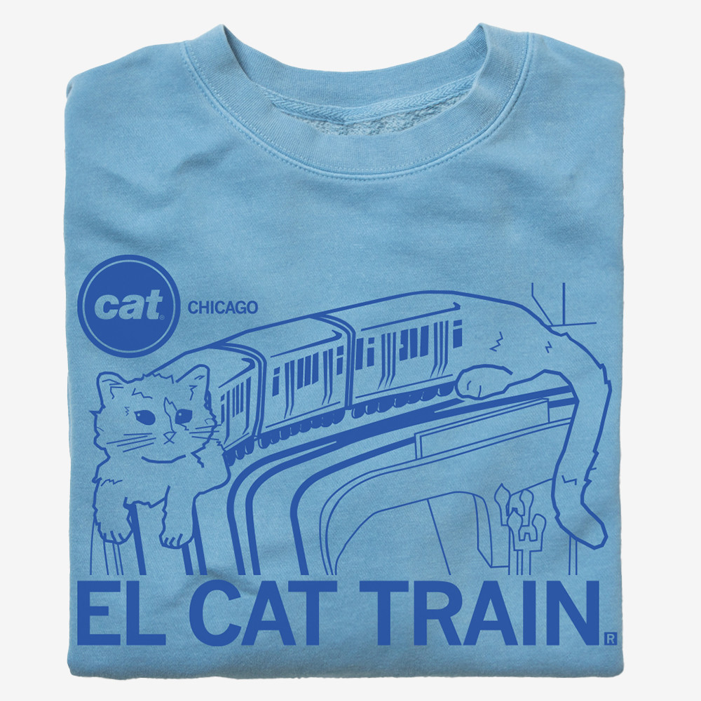El Cat Train Crew T-Shirt Cat Chicago Shirt Unique Cat Gifts Ideas