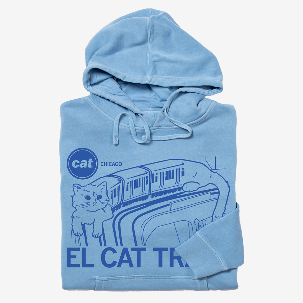 El Cat Train Pullover Hoodie Cat Chicago Trendy Apparel Gift Ideas For Cat Lovers