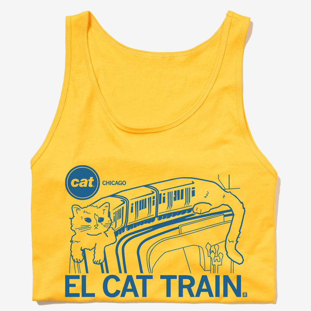 El Cat Train Tank Top Cat Themed Raygun Apparel Gift Ideas For Cat Owners