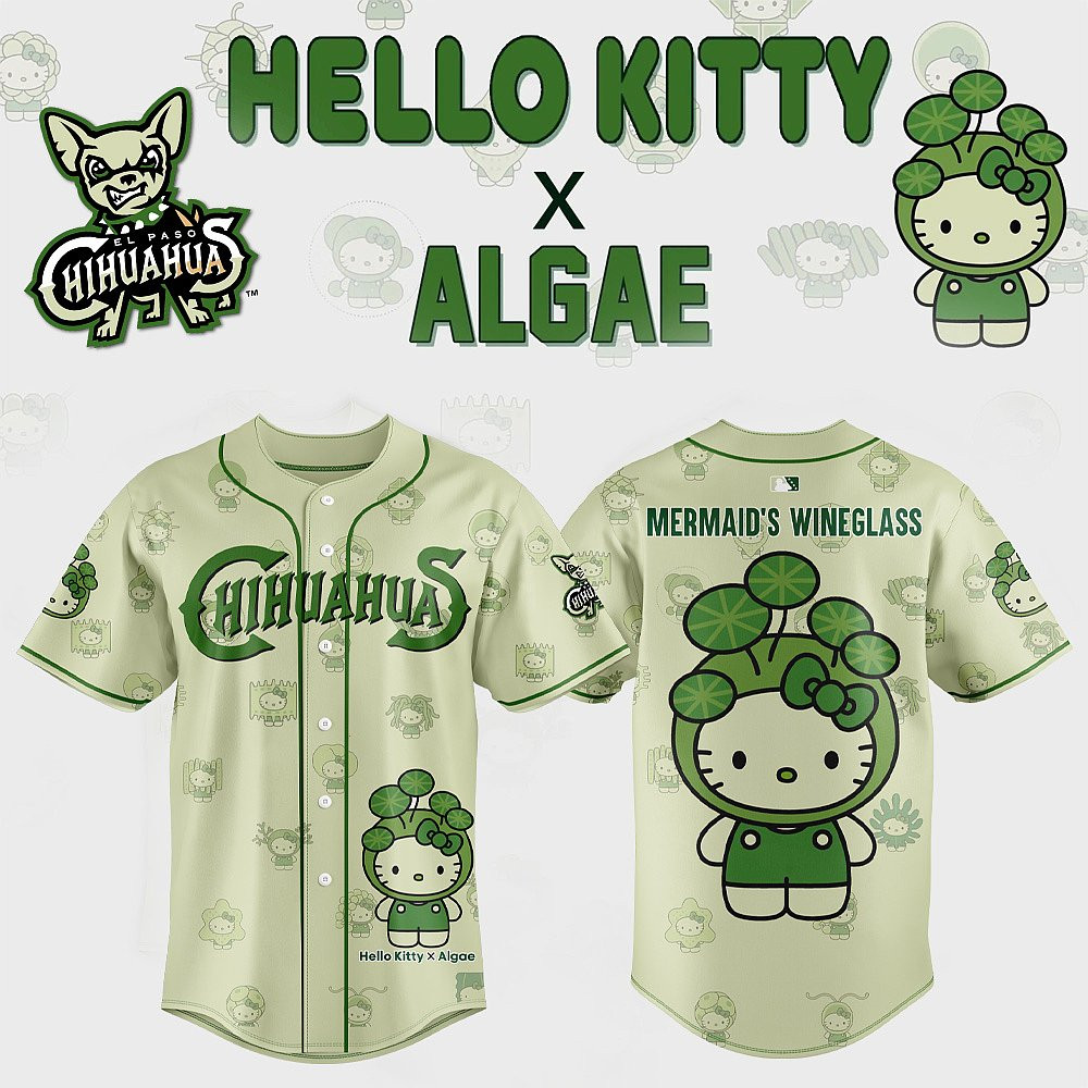 El Paso Chihuahuas Algae Hello Kitty Baseball Jersey Best Gift For Baseball Lovers