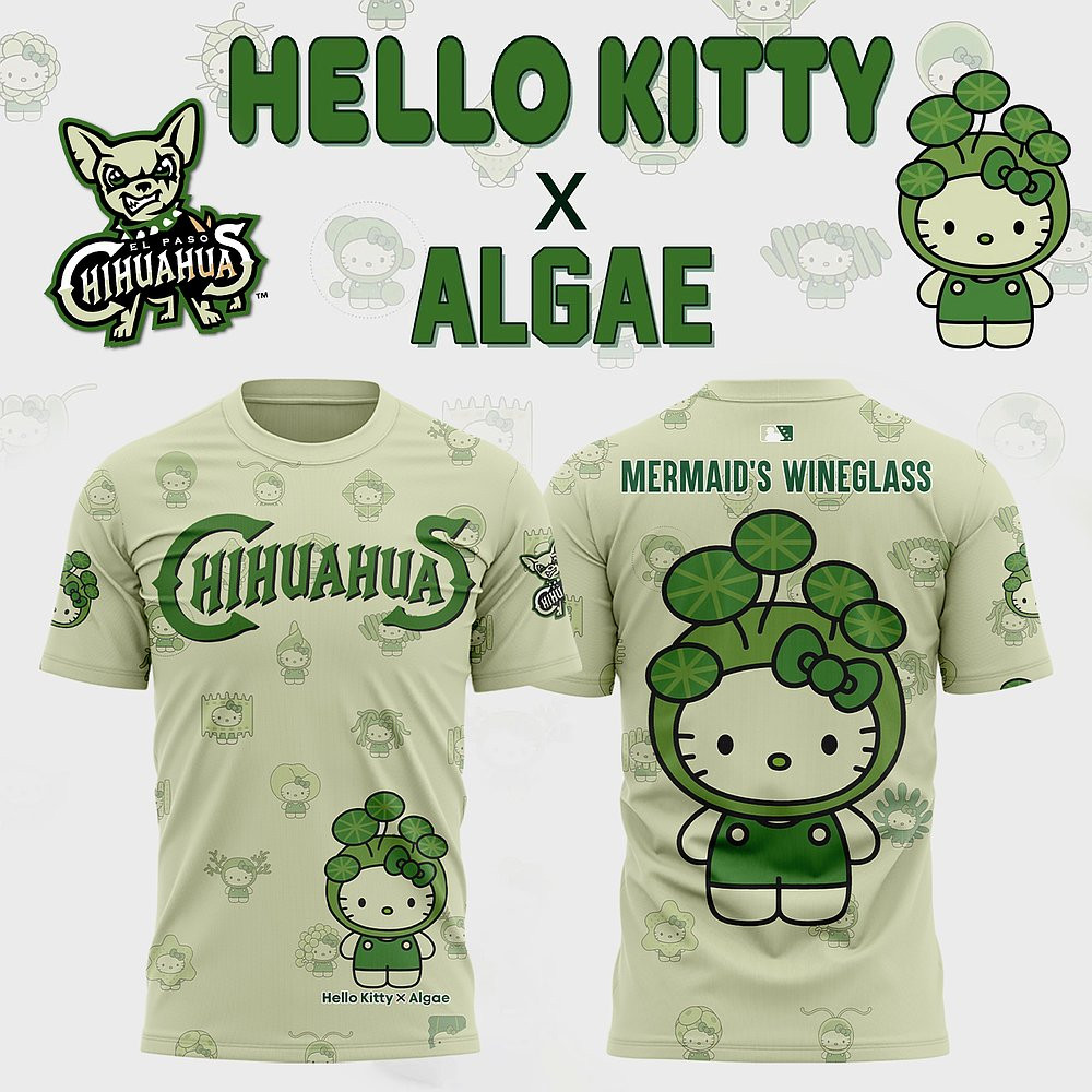 El Paso Chihuahuas Algae Hello Kitty T-Shirt Best Gift For Baseball Fans