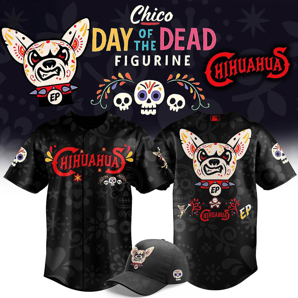 El Paso Chihuahuas Day of the Dead Limited Edition Baseball Jersey Baseball Team Gift Ideas