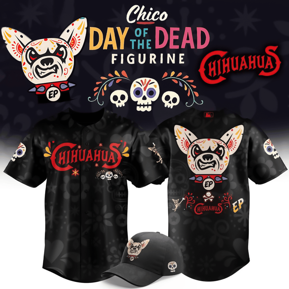 El Paso Chihuahuas Day of the Dead Limited Edition Baseball Jersey Best Gifts For Baseball Fans