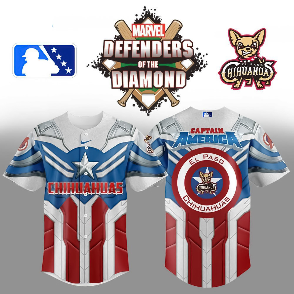 El Paso Chihuahuas x Marvel Defenders Of The Diamond Baseball Jersey Fans Gifts