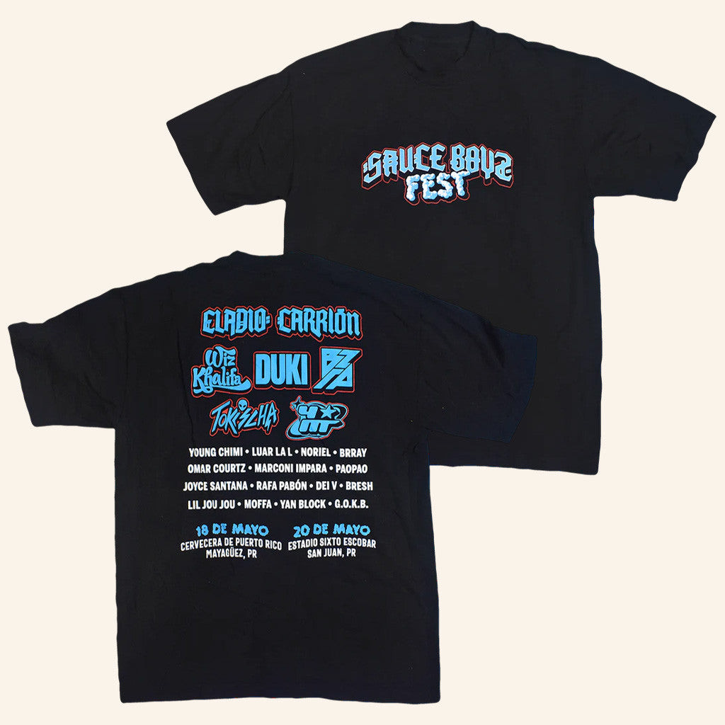 Eladio Carrion Merch Sauce Boyz Fest T-Shirt Black Best Gifts For Dudes Eladio Carrion Merch Sauce Boyz Fest T-Shirt Black Best Gifts For Dudes