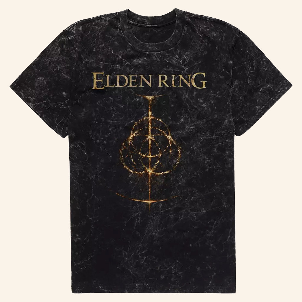Elden Ring Merch Elden Ring Logo Mineral Wash T-Shirt Gift For Video Game Lovers