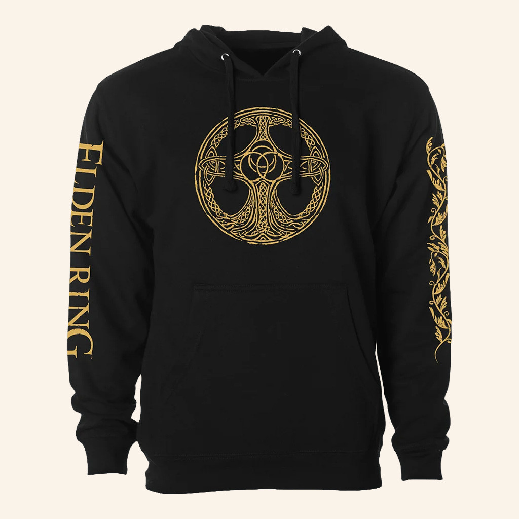 Elden Ring Merch Erdtree Black Hoodie Birthday Gift Ideas For Brothers