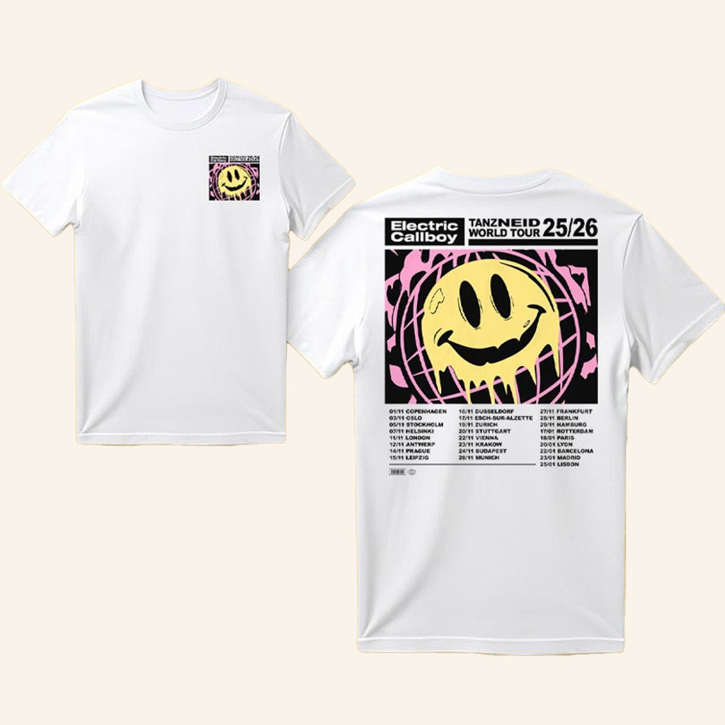 Electric Callboy Merch Tanzneid Tour Smile T-Shirt Christmas Gift Ideas For Him Electric Callboy Merch Tanzneid Tour Smile T-Shirt Christmas Gift Ideas For Him