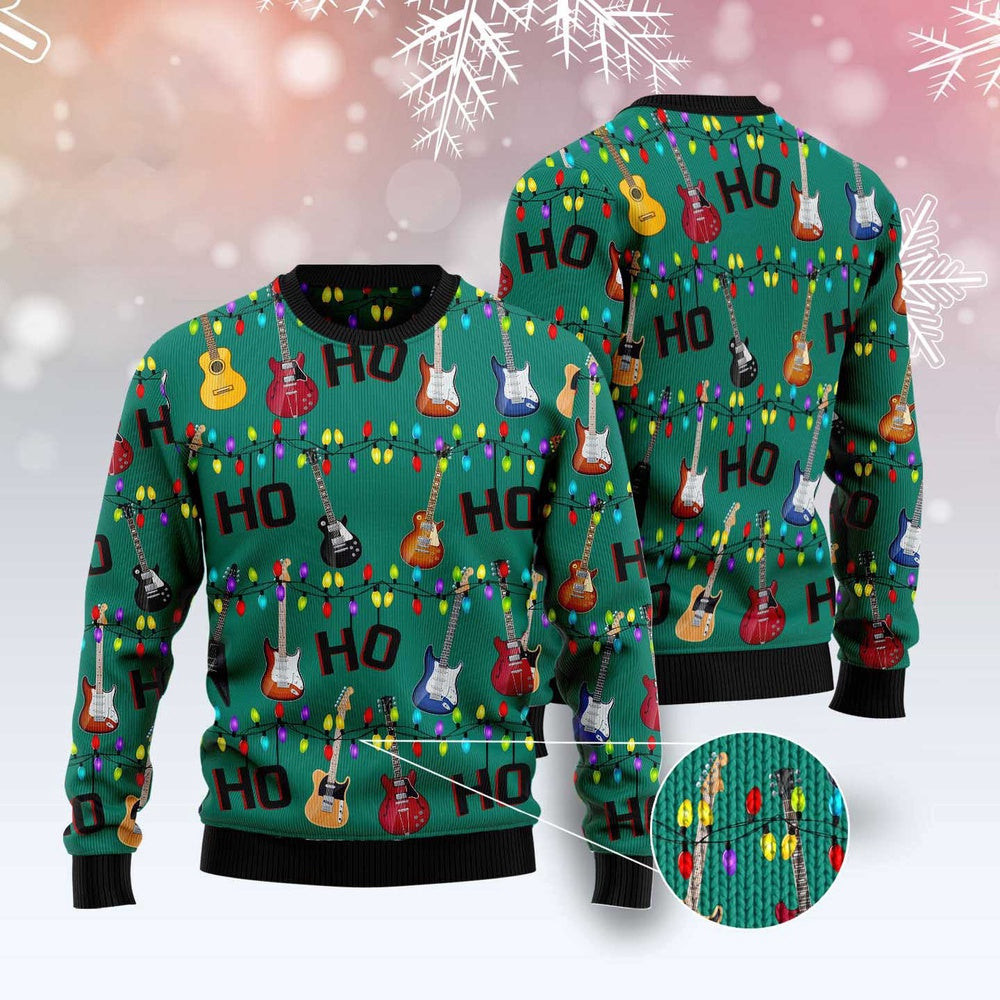 Electric Guitar Hohoho Ugly Christmas Sweater Funny Ugly Christmas Sweater Xmas Gifts