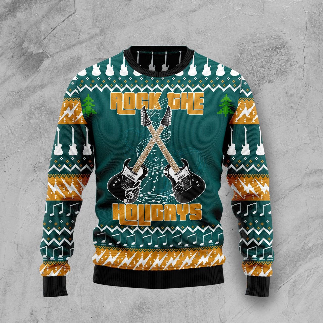 Electric Guitar Rock The Holiday Ugly Christmas Sweater Best Xmas Gifts For Guitar Lovers