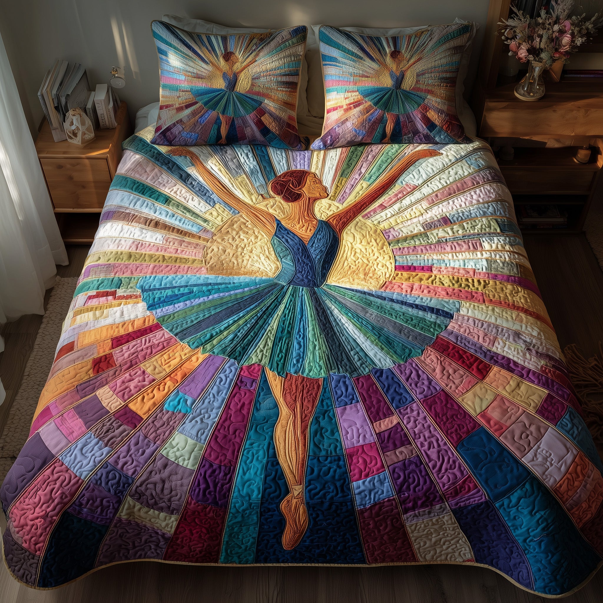 Elegant Ballerina Quilted Bedding Set Farmhouse Style