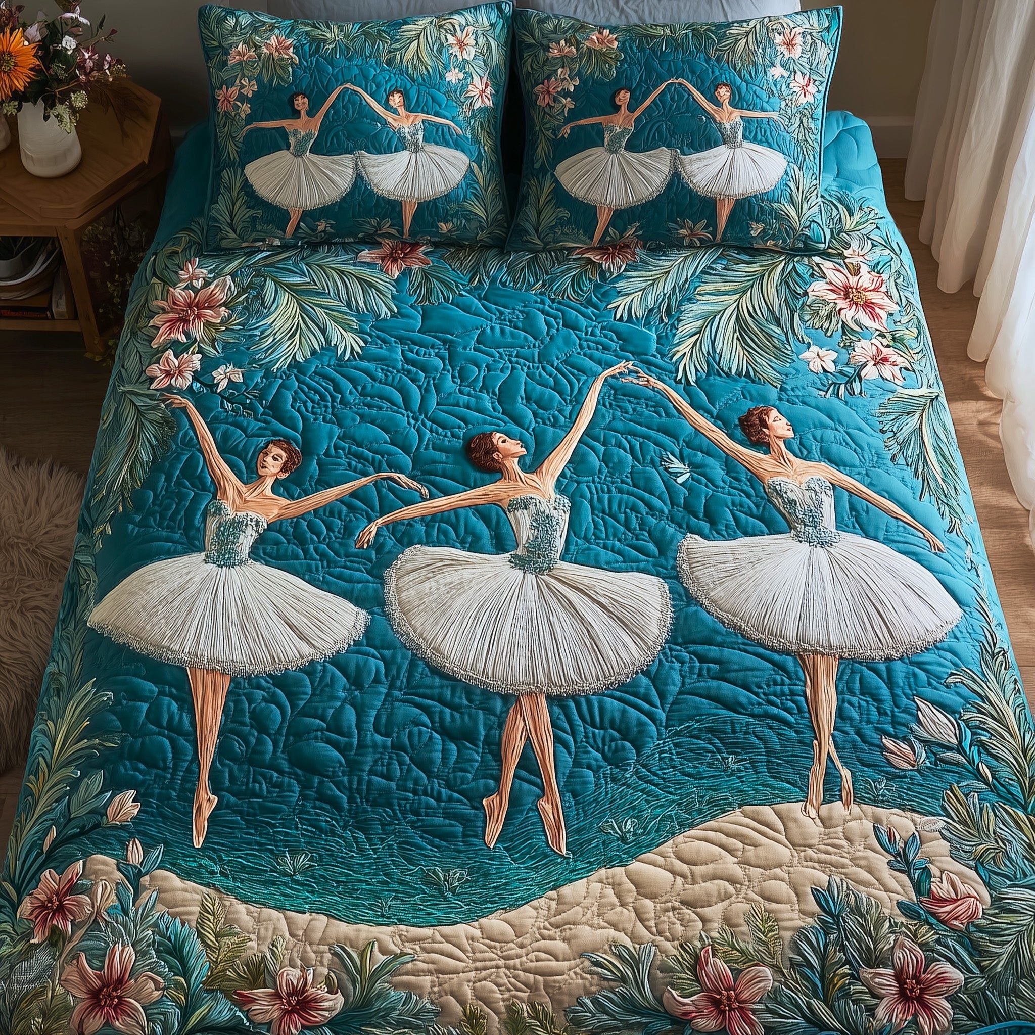 Elegant Ballerina Quilted Bedding Set Modern Design
