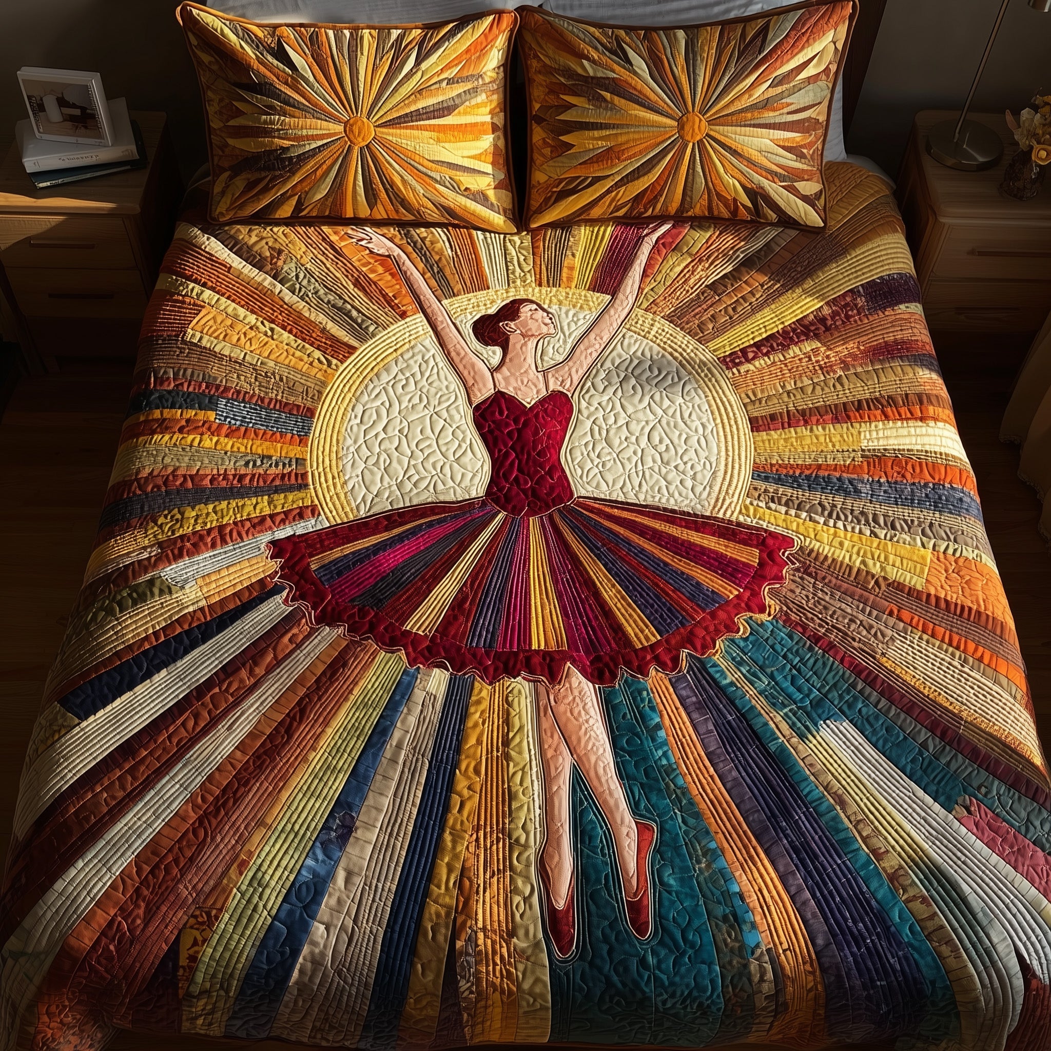 Elegant Ballerina Quilted Bedding Set Solid Color