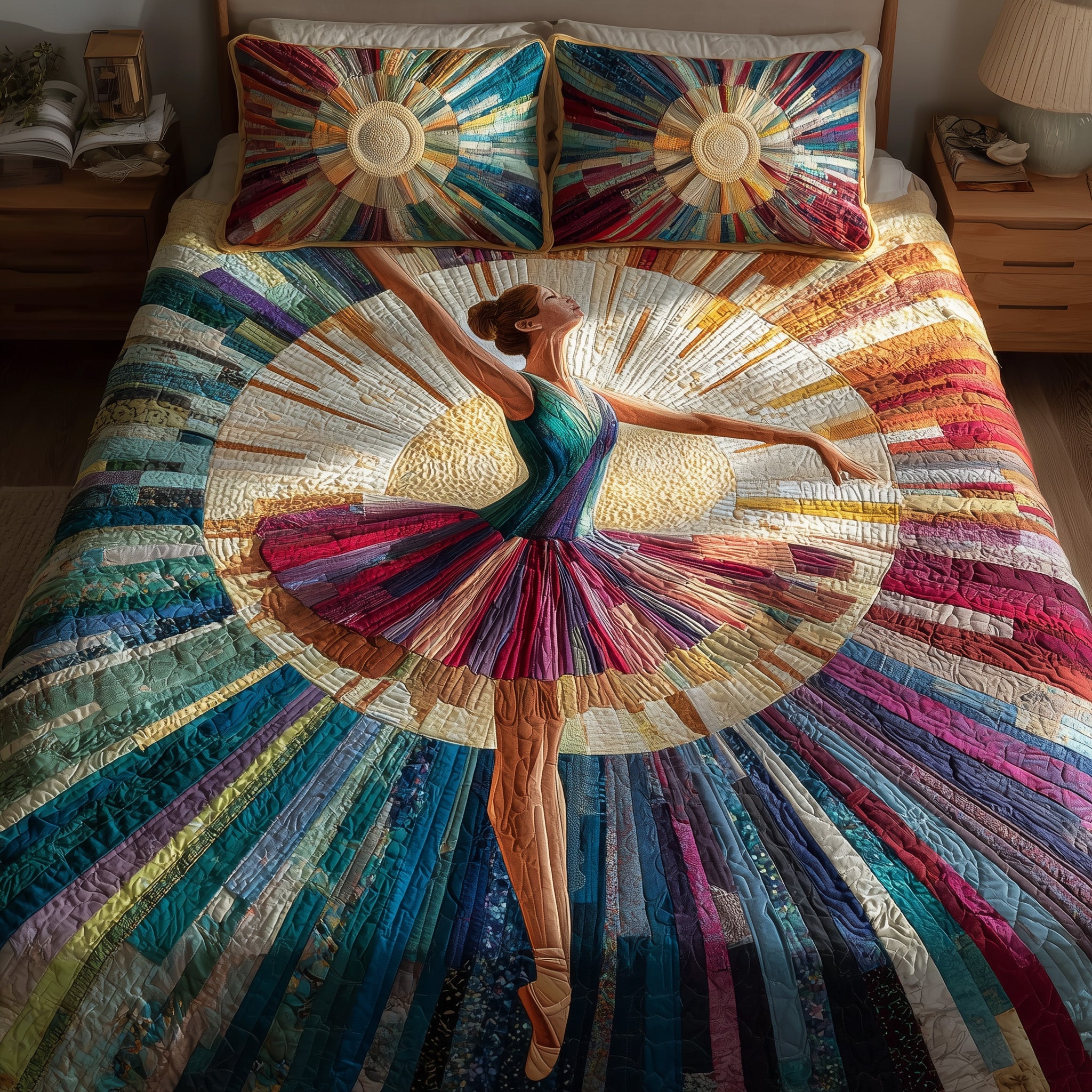 Elegant Ballerina Quilted Bedding Set Unique Pattern