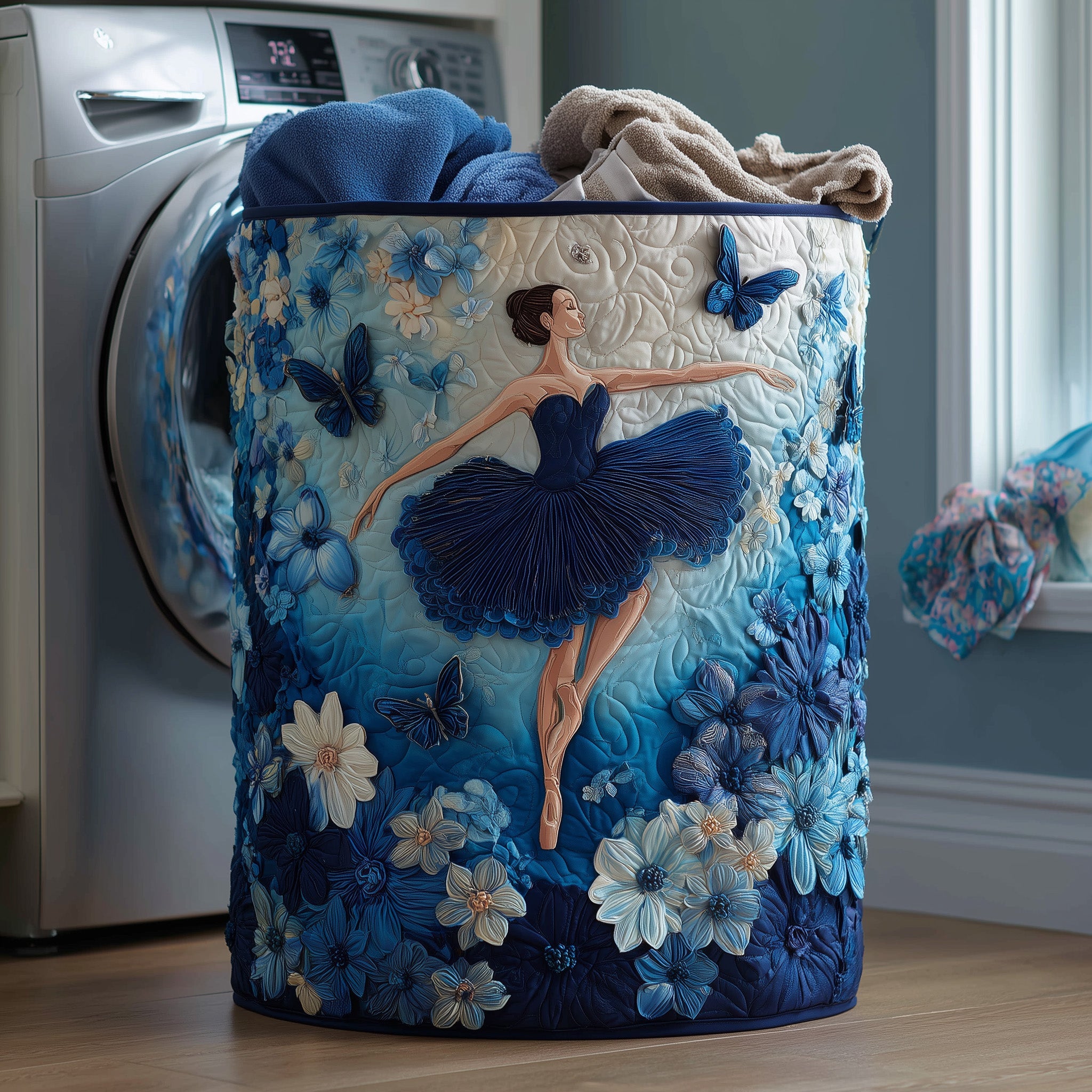 Elegant Ballerina Quilted Laundry Basket Ballet Theme Pretty Present For Mom