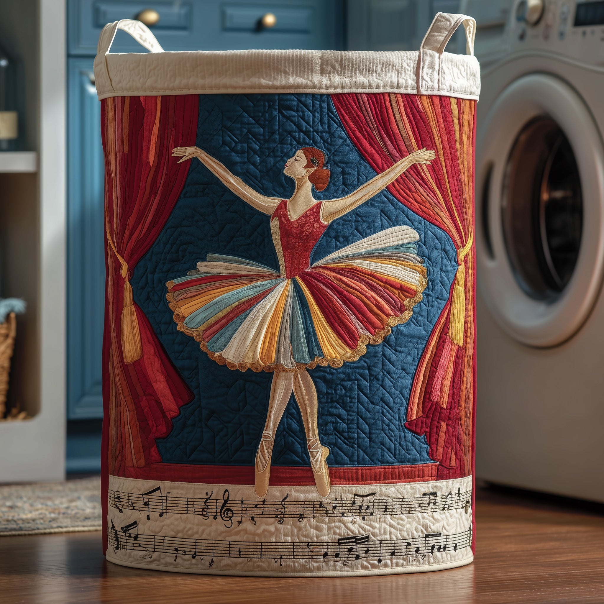 Elegant Ballerina Quilted Laundry Basket Excellent Gift For Her