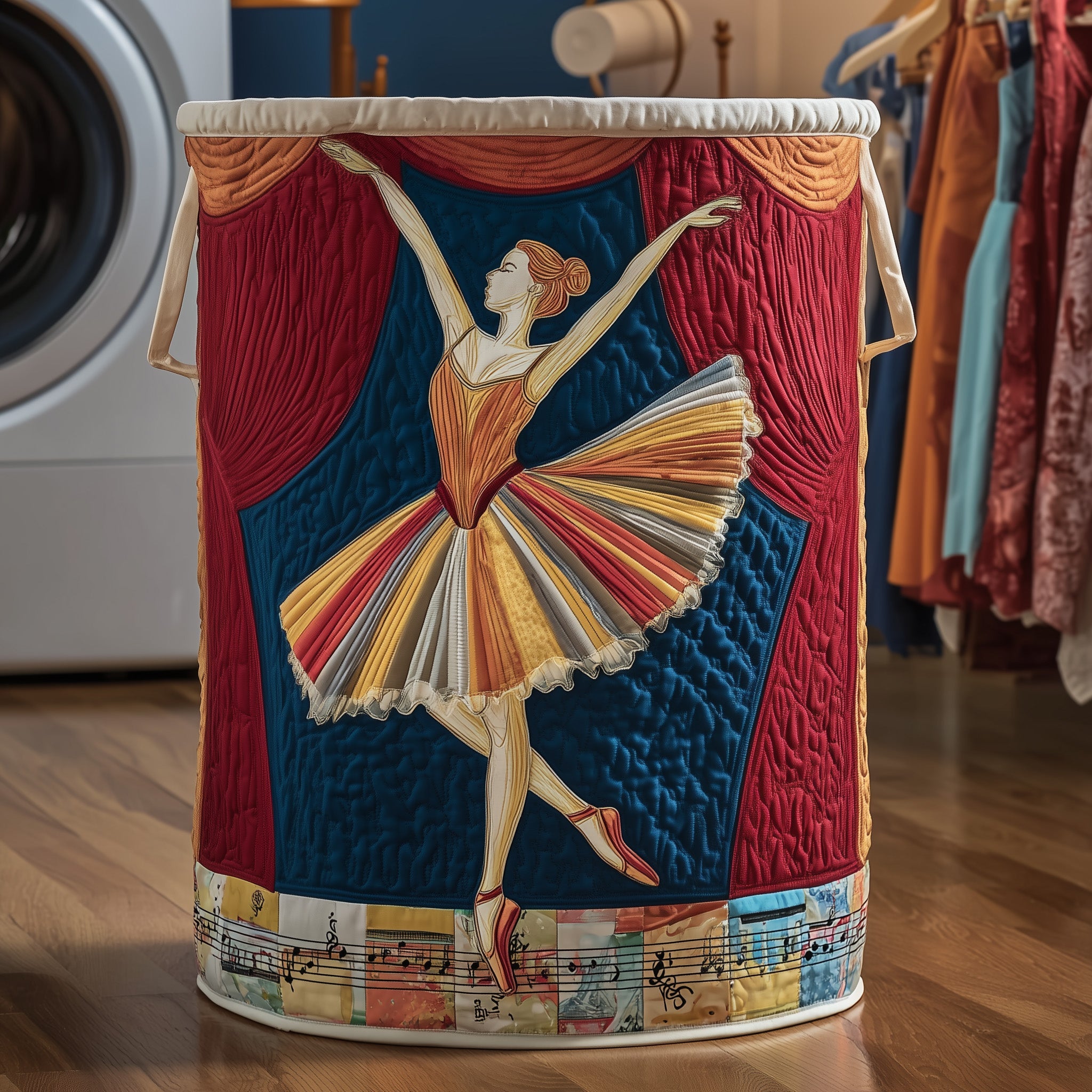 Elegant Ballerina Quilted Laundry Basket Great Stocking Stuffer