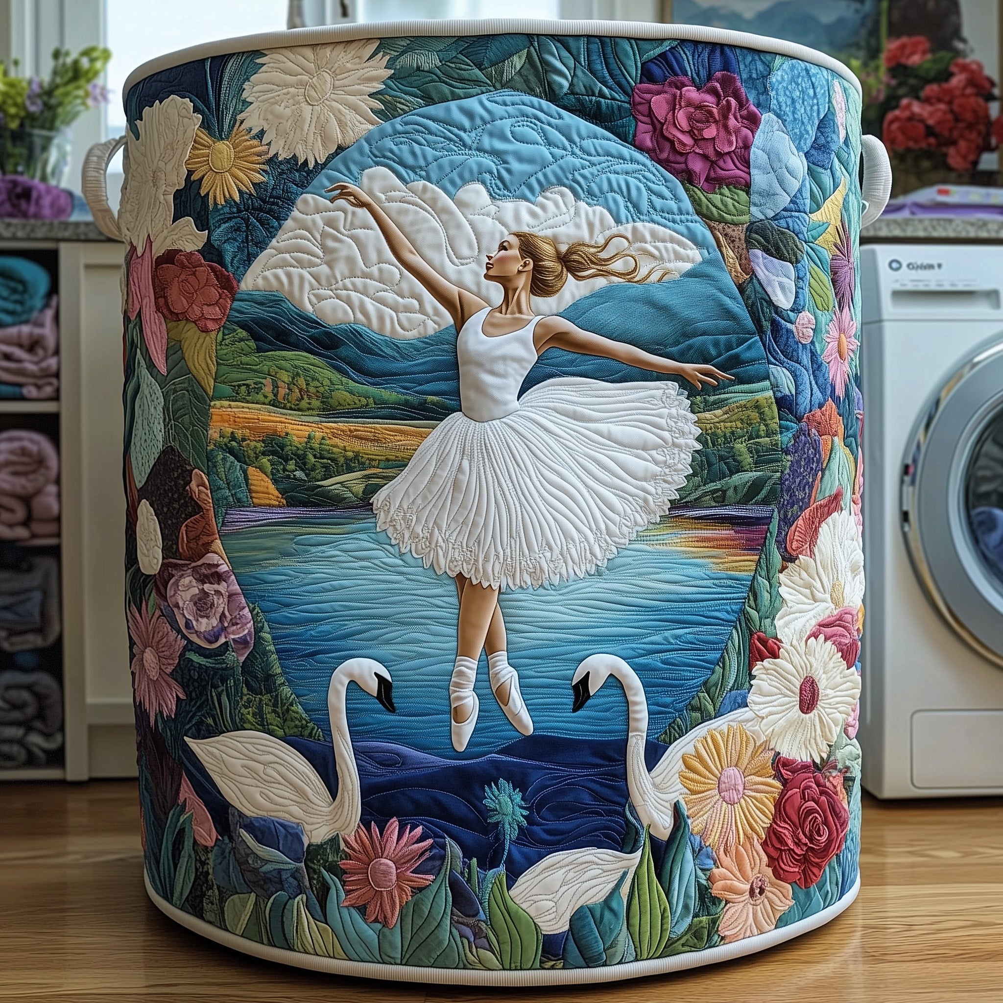 Elegant Ballerina Quilted Laundry Basket Wonderful Ballet Them Gift For Friends