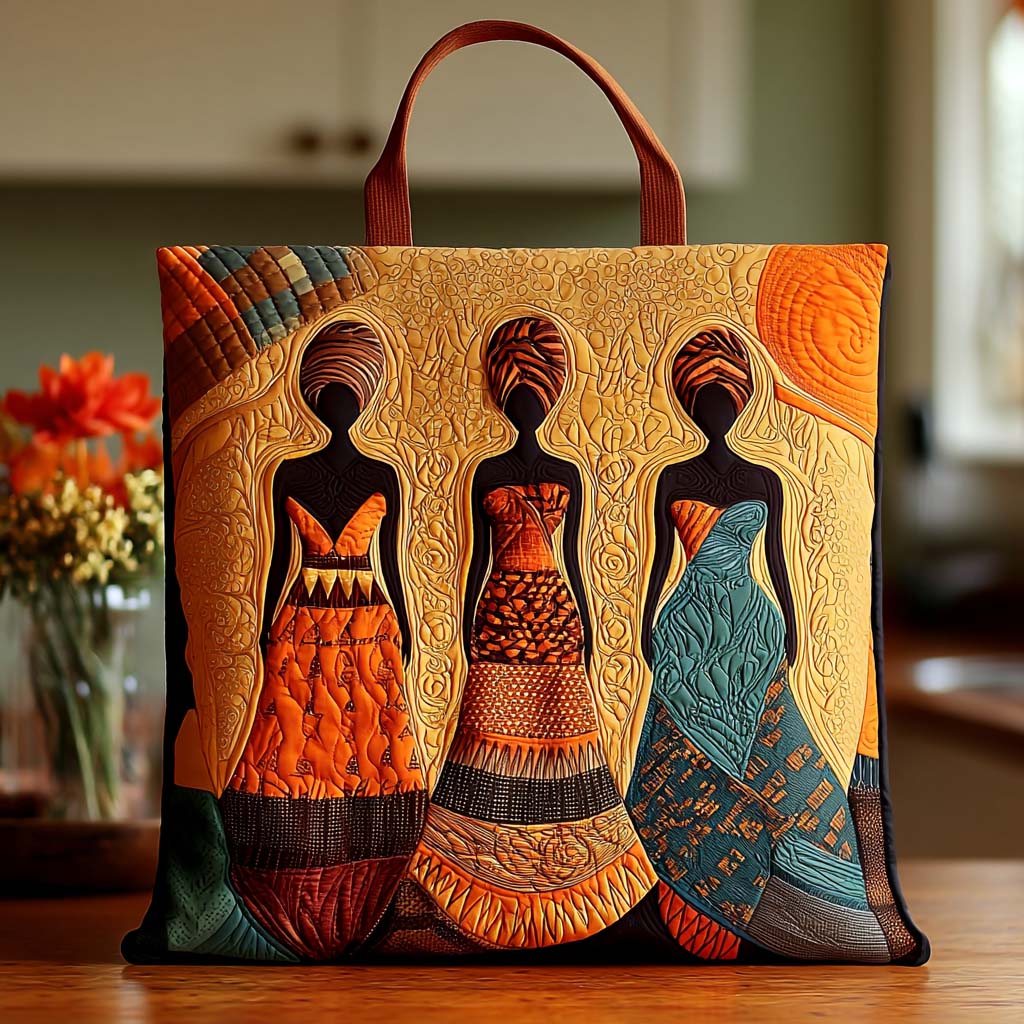 Elegant Black Grace Quilted Tote Bag Melanin African American Gifts