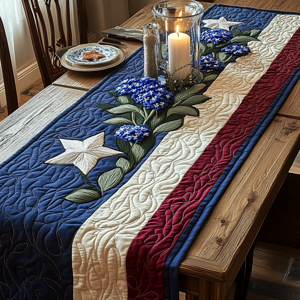 Elegant Blooms Quilted Table Runner Dining Room Decor Ideas Texas Gifts For Him