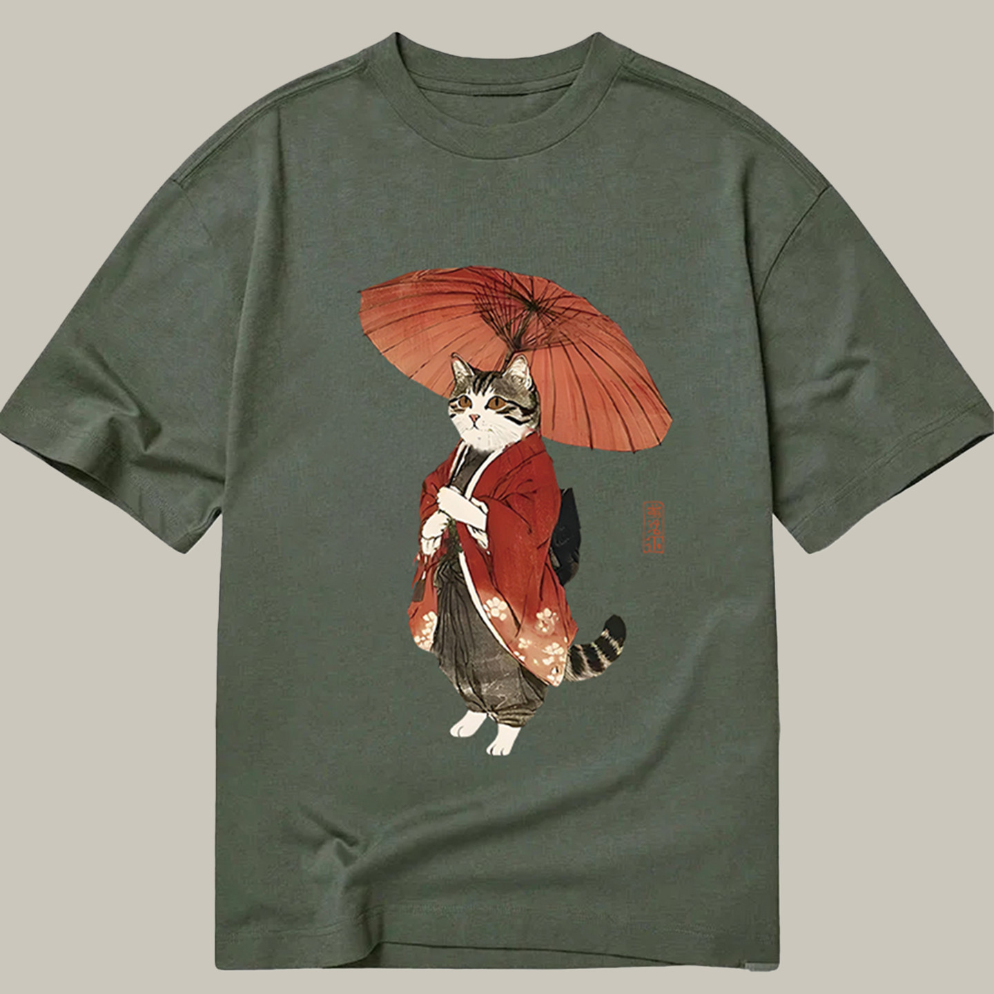 Elegant Cat Holding Umbrella Classic Shirt Graphic T-Shirts Christmas Presents 2025