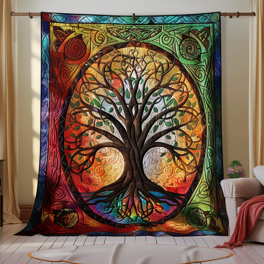 Elegant Celtic Tree of Life Quilted Blanket Tree Of Life Gifts For Her