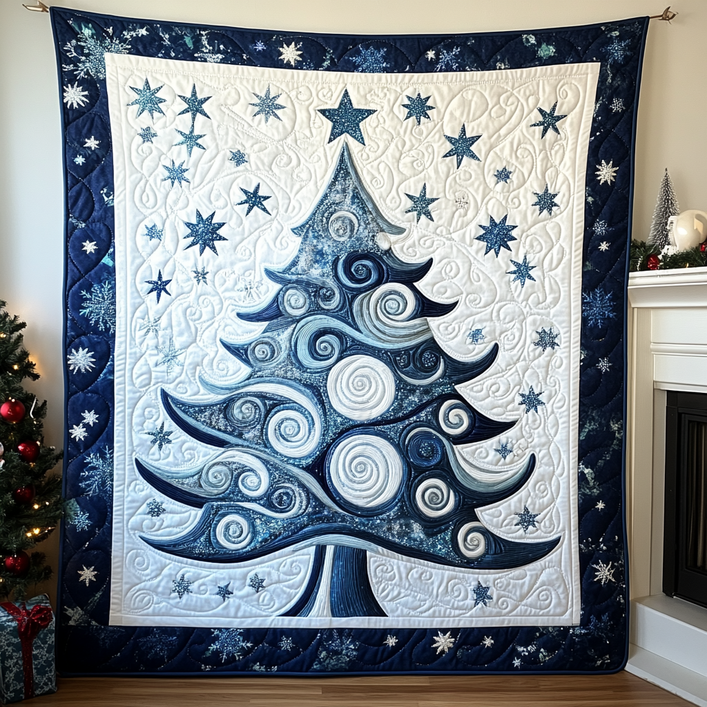 Elegant Christmas Tree Quilted Blanket Christmas Gifts For Husband
