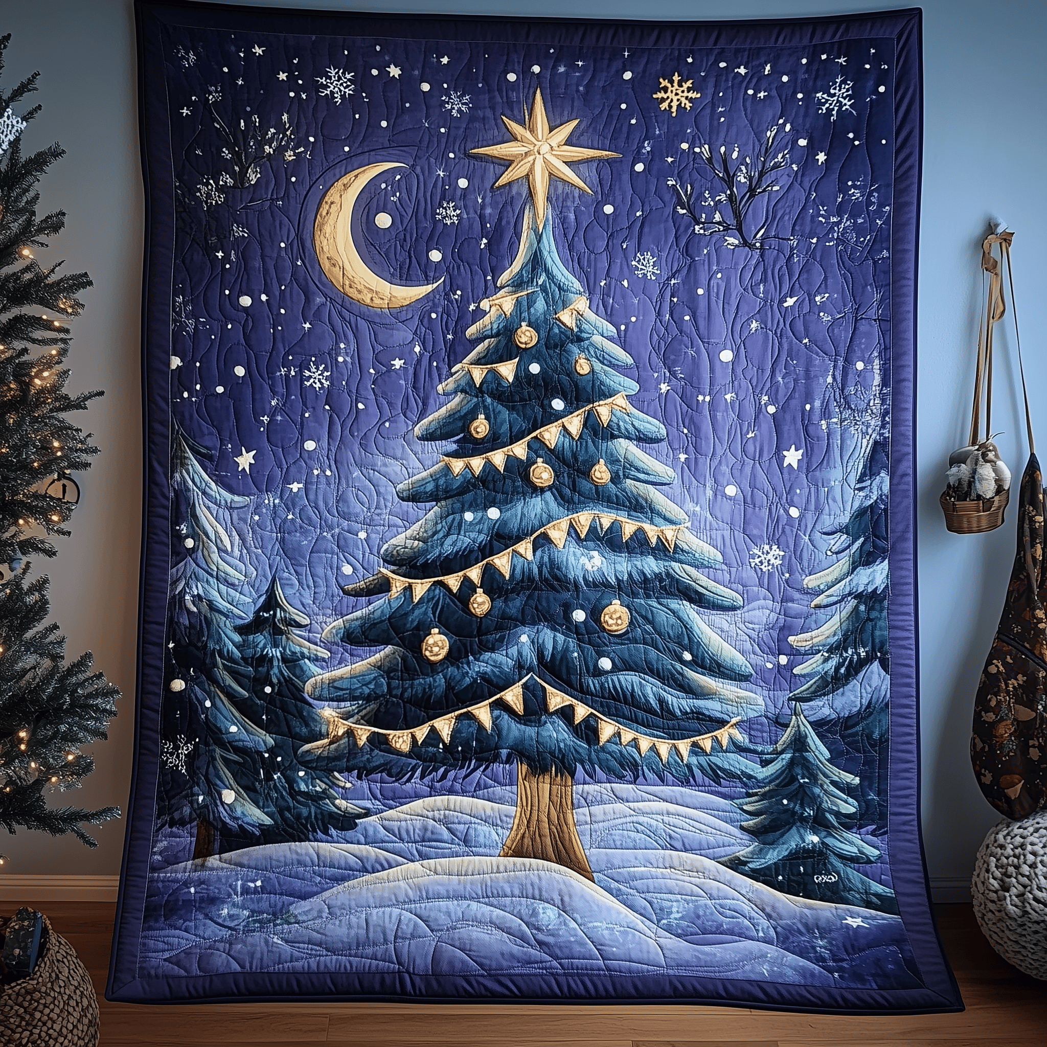 Elegant Christmas Tree Quilted Blanket Christmas Throw Blanket Christmas Presents For Grandma