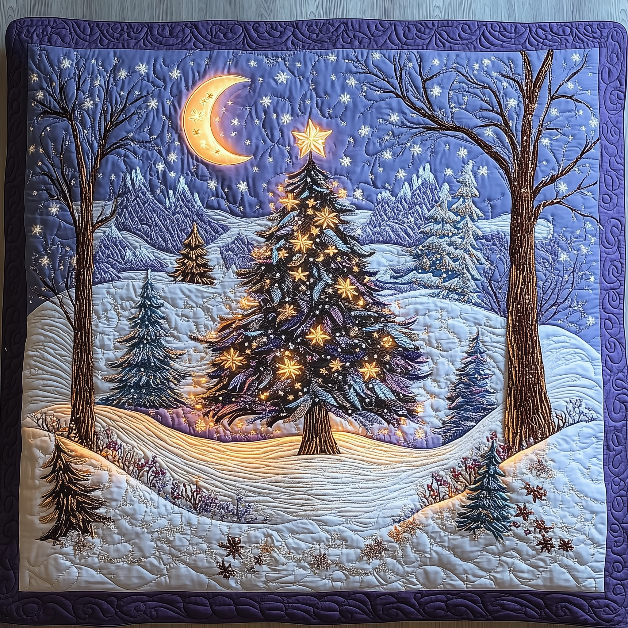 Elegant Christmas Tree Quilted Blanket Christmas Throw Blanket Christmas Presents For Mom