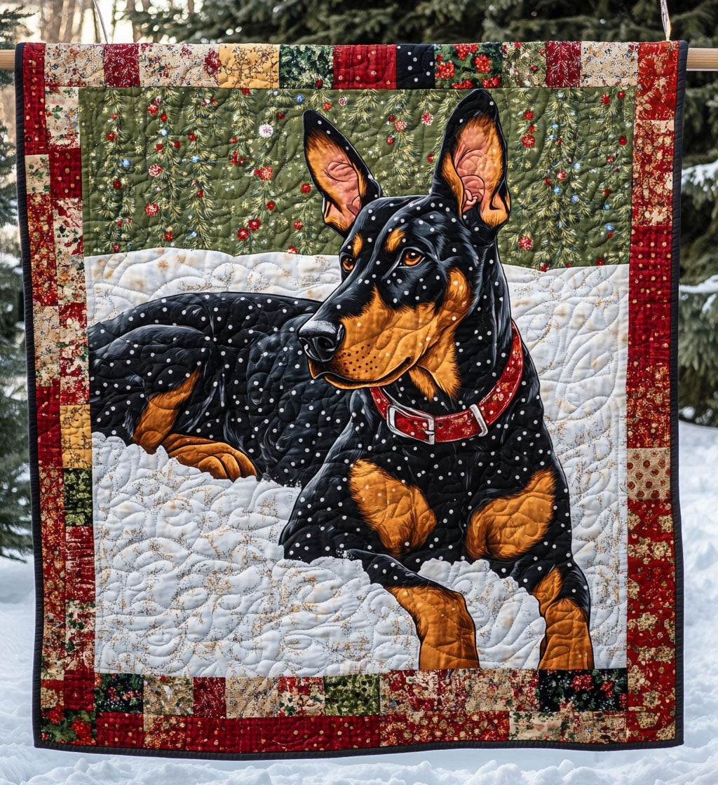 Elegant Dober Warmth Quilted Blanket Xmas Present For Dog Lovers