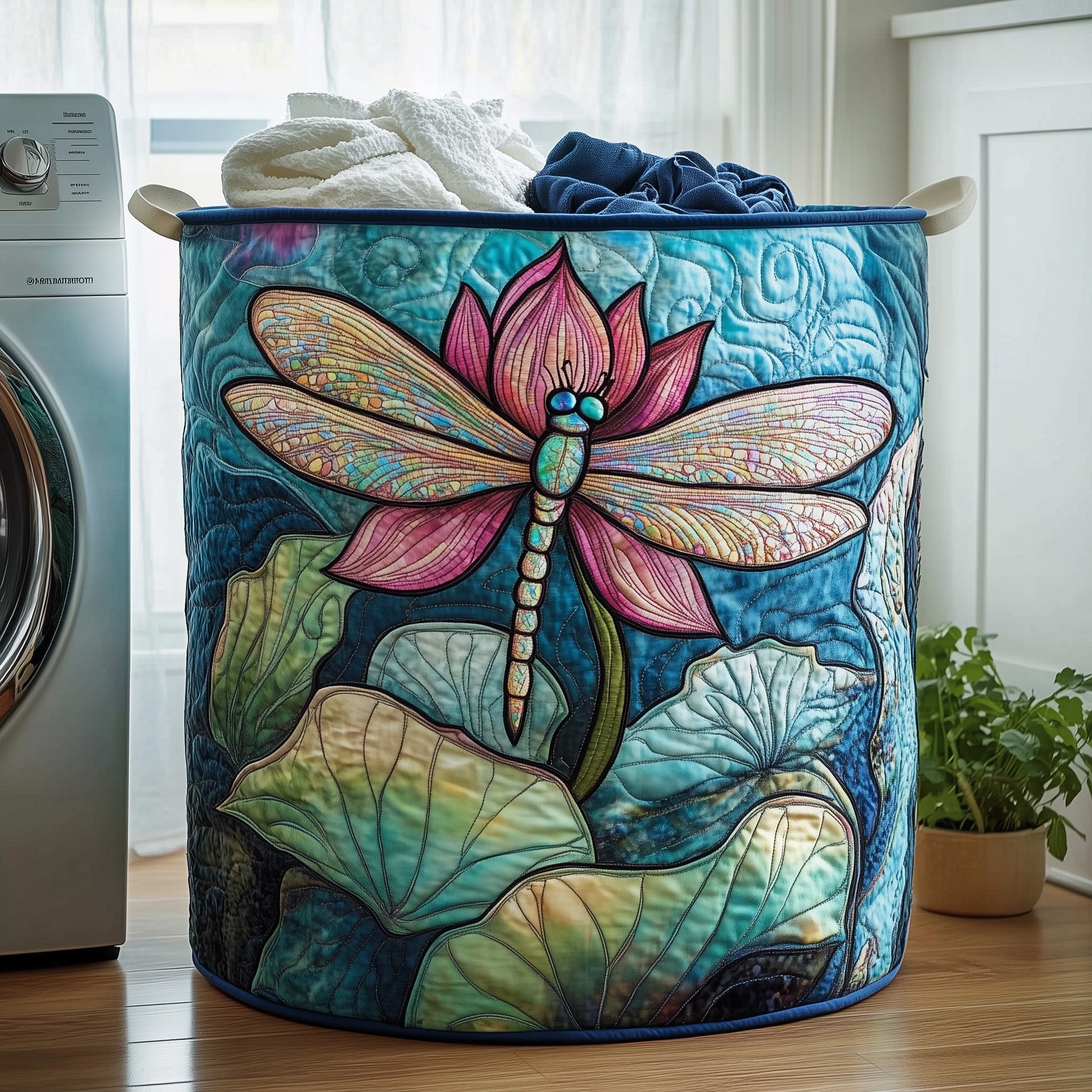 Elegant Dragonfly Quilted Laundry Basket Fall Merch Pick