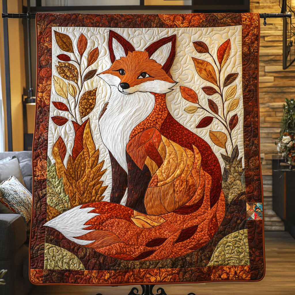 Elegant Fox Themed Holiday Christmas Quilt Blanket Good Christmas Gifts For Girlfriend