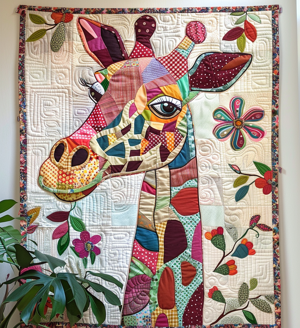 Elegant Giraffe Quilted Blanket Presents For Giraffe Lovers