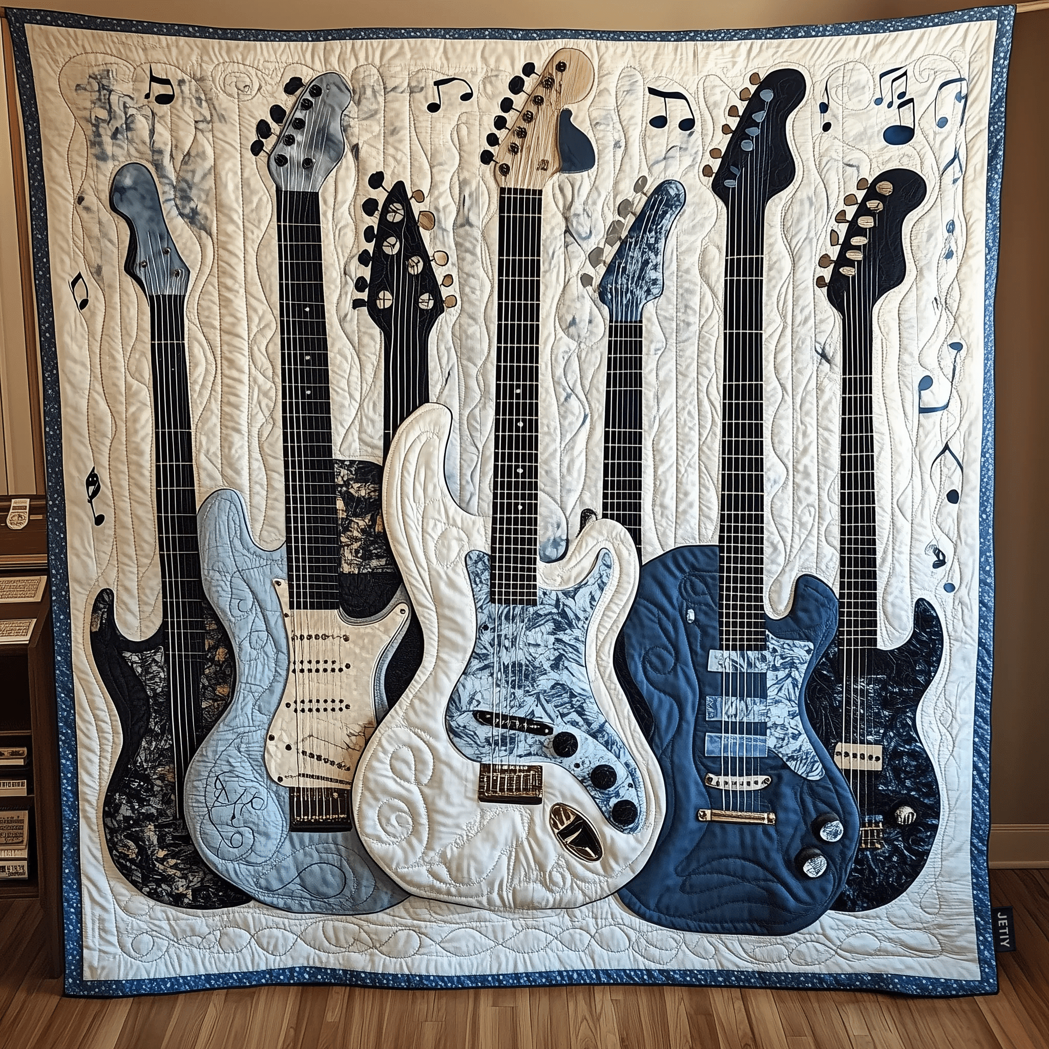 Elegant Guitar Quilted Blanket Holiday Home Decor Cool Gifts For Guitar Players