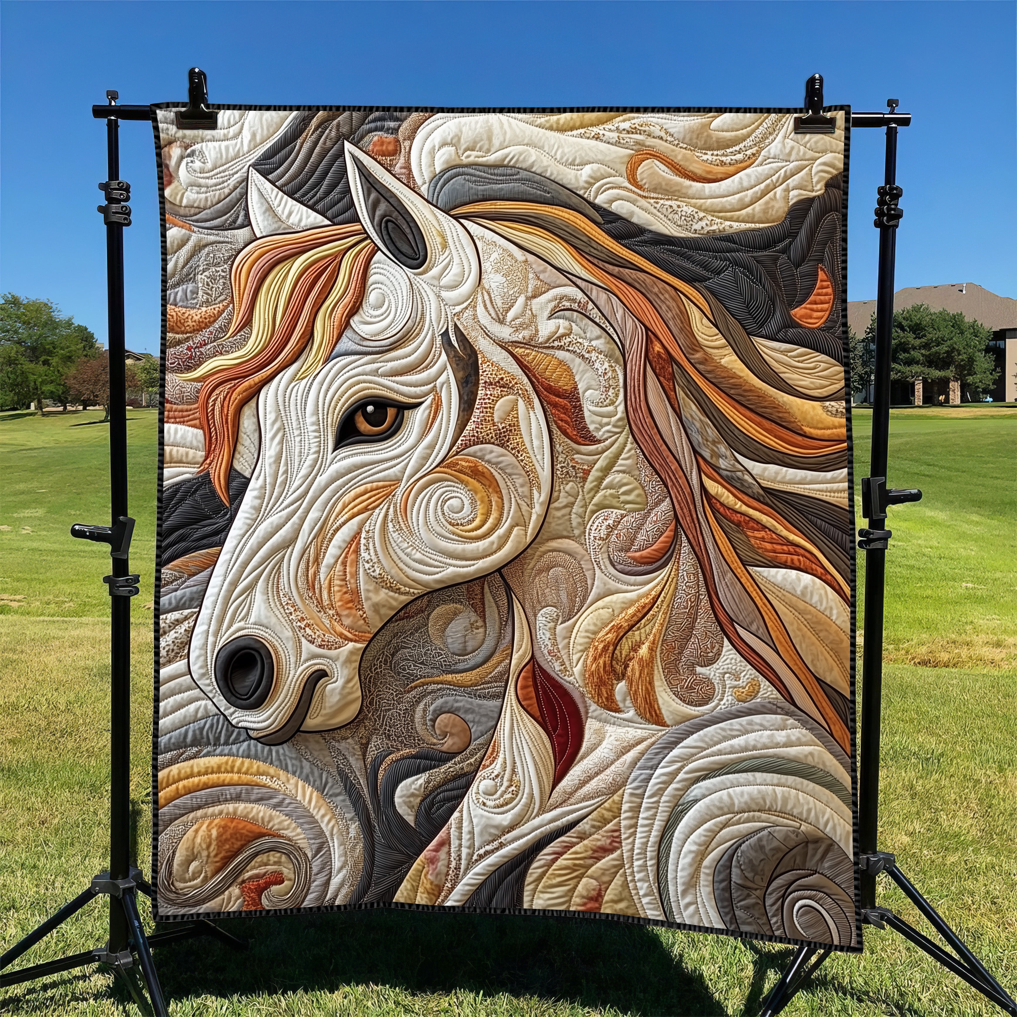 Elegant Horse Quilted Blanket Couch Throw BlanketChristmas Presents For Horse Lovers