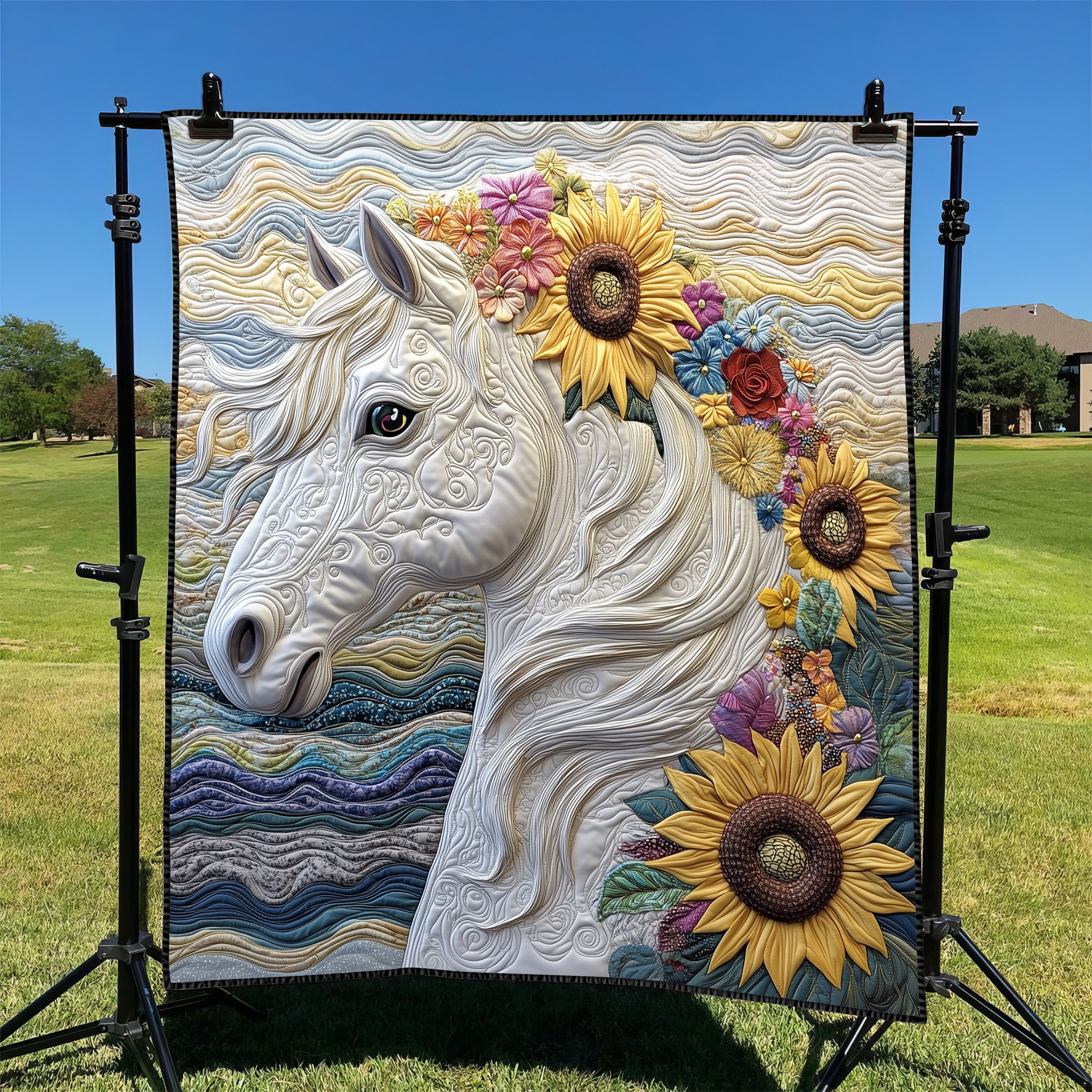 Elegant Horse Quilted Blanket Couch Throw BlanketGifts For People Who Like Horses
