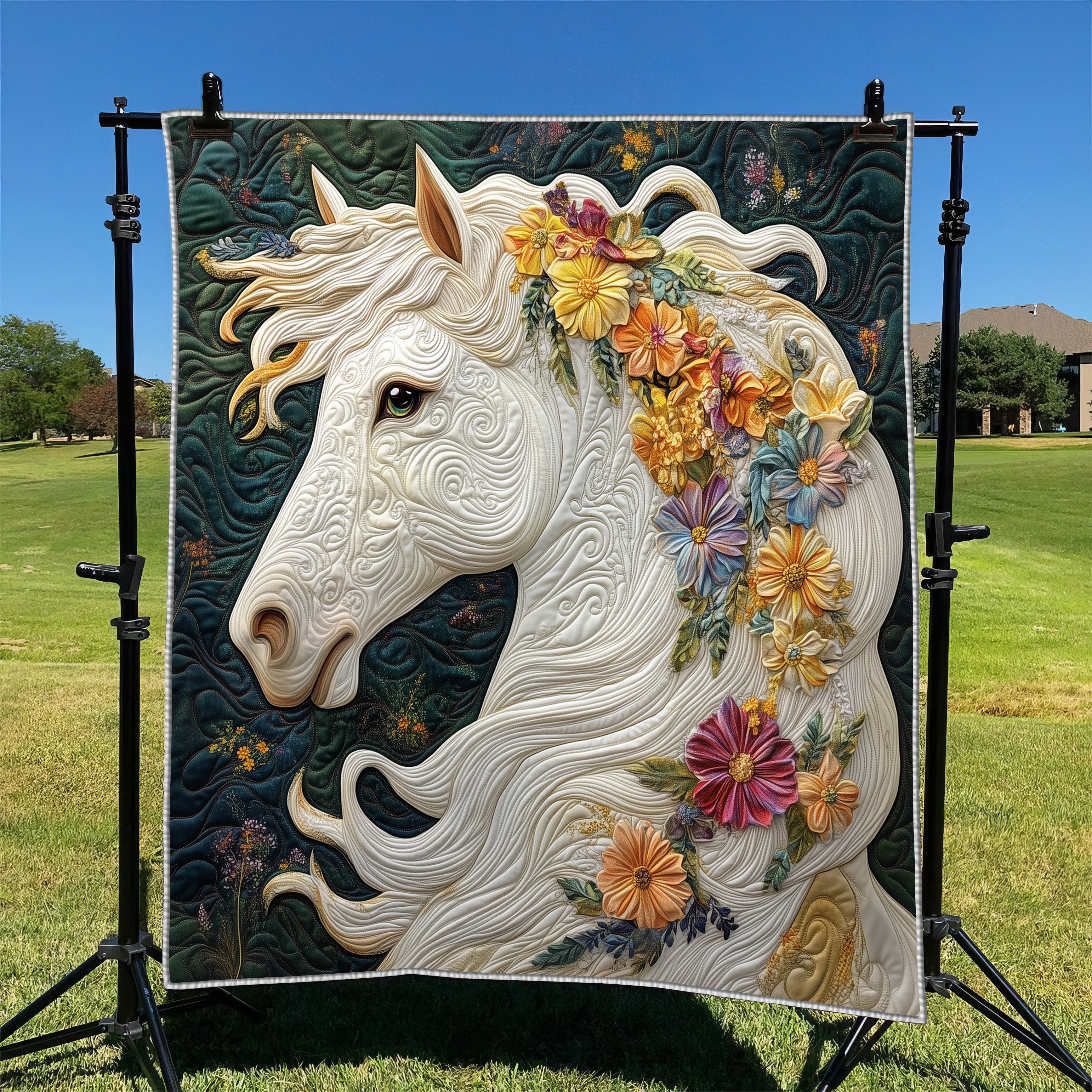Elegant Horse Quilted Blanket Couch Throw BlanketUnique Horse Gifts For Ladies